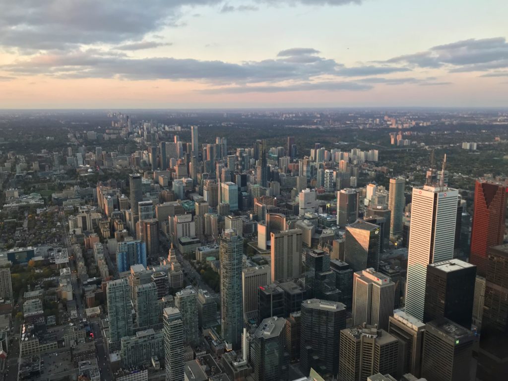 Toronto by sunset as seen from the CN Tower