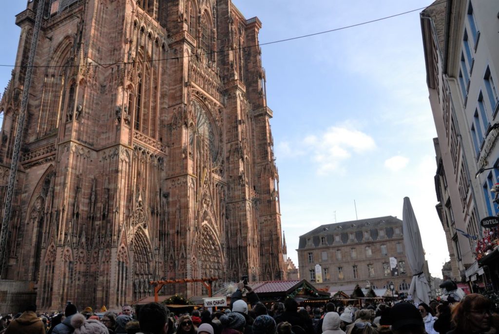 Cathedral of strasbourg with Christmas market