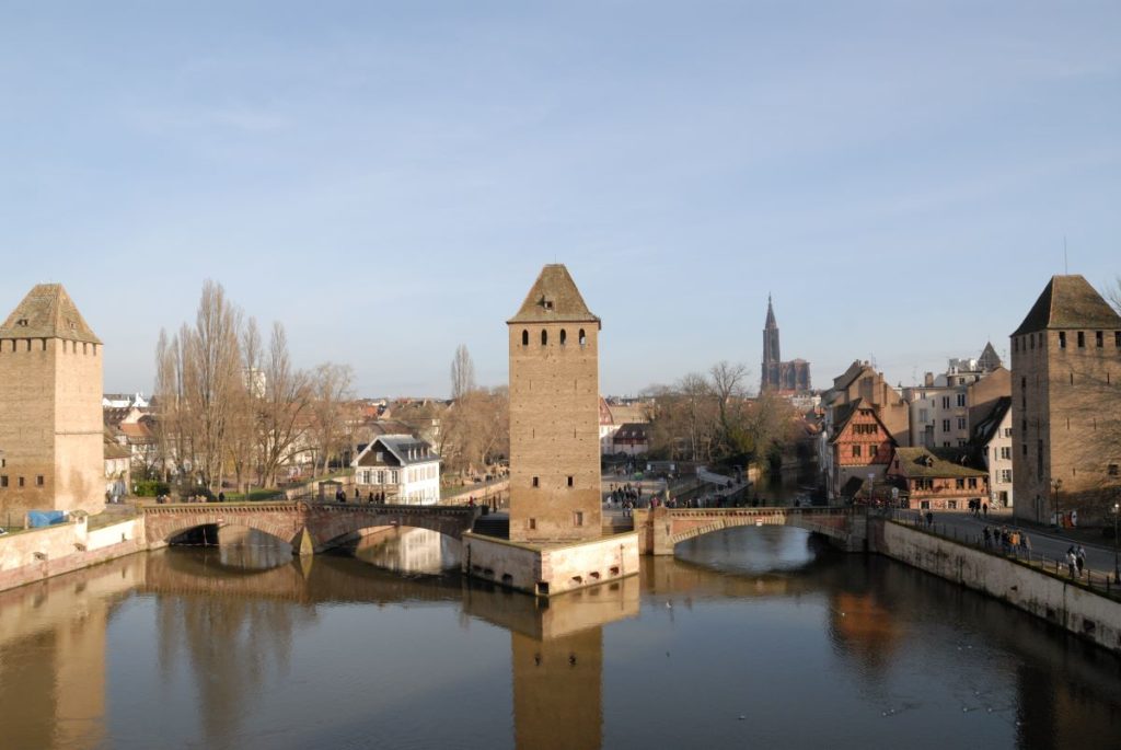 View over Strasbourg on top of Barrage Vauban