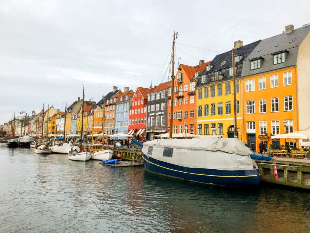 Nyhavn - coloured houses at a harbour in Copenhagen