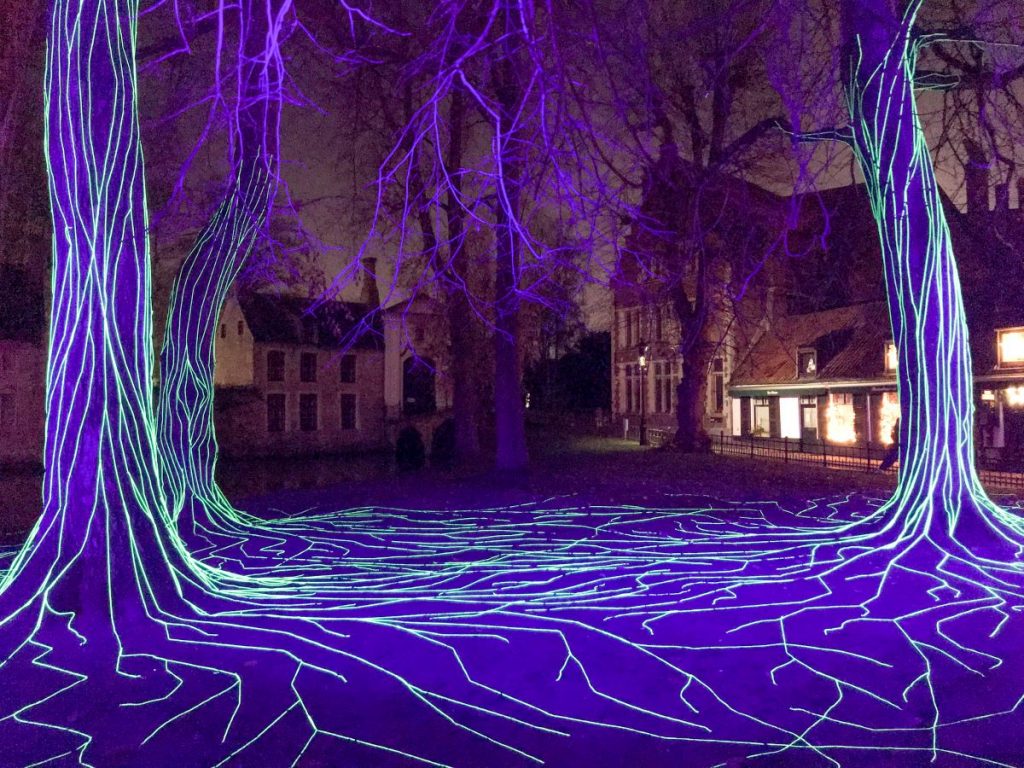 Light art at Wintergloed in Brugge