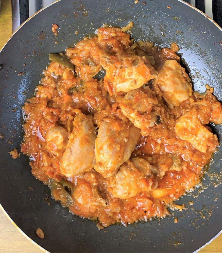 While cooking Chicken Karahi