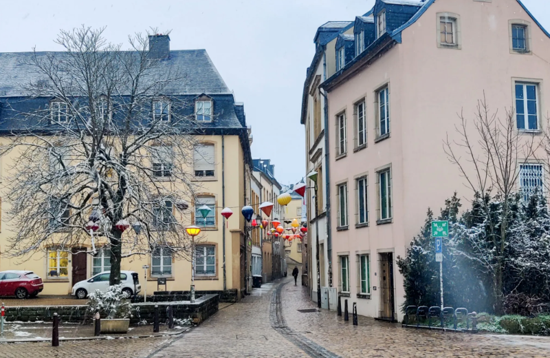 Luxembourg city in winter