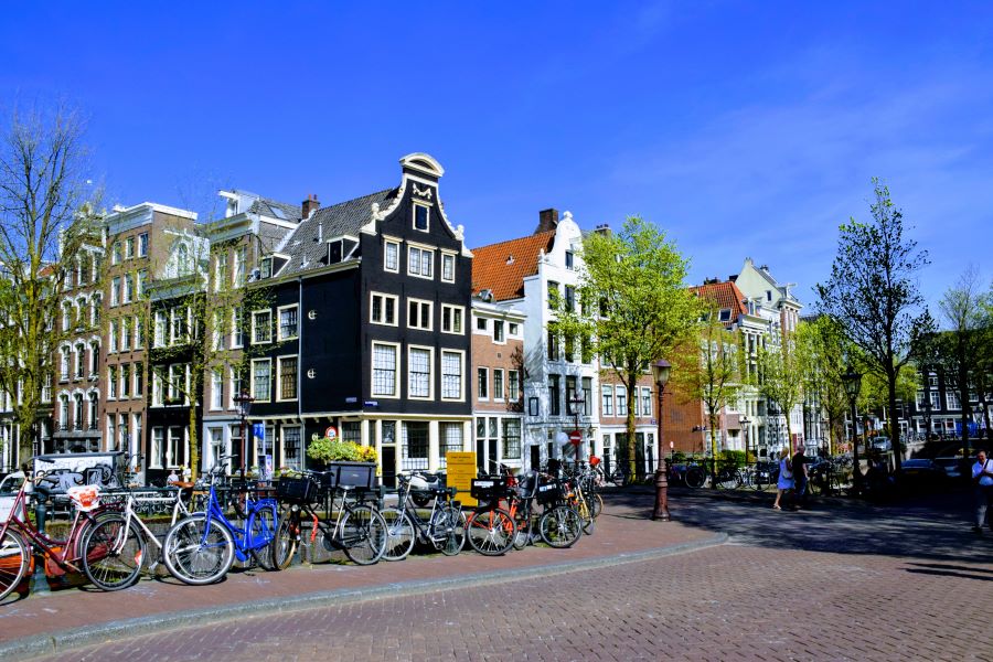 typical houses in Amsterdam, the Netherlands