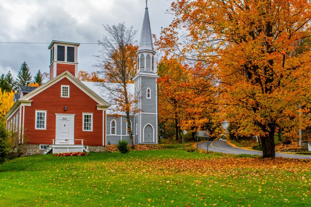 fall picture of the eastern townships in quebec