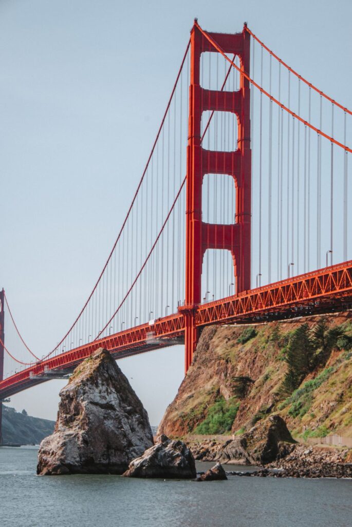 Golden Gate bridge from below