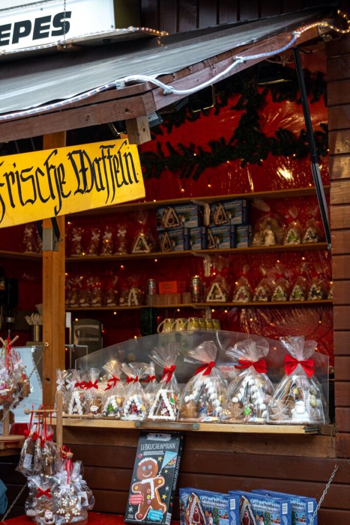 a Christmas market stand in Cochem selling delicacies