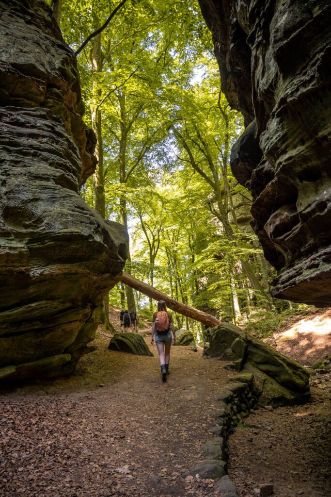 Hiking part of Mullerthal Trail in Berdorf