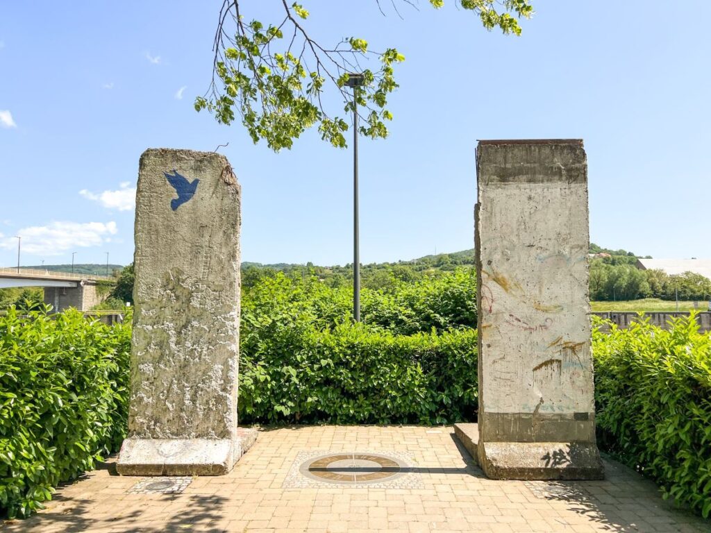 Pieces of the Berlin wall in Schengen